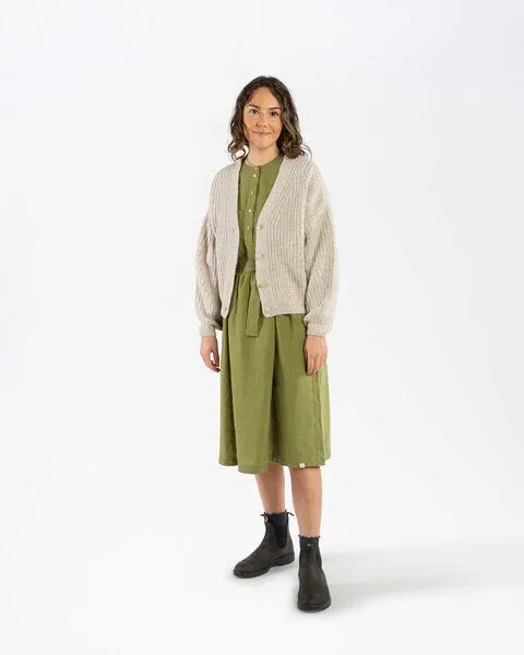 MATONA Matona Strickcardigan für Frauen aus Bio-Baumwolle und Lammwolle / Organic Knit Cardigan, Salt, – Produktbild 3 von 4