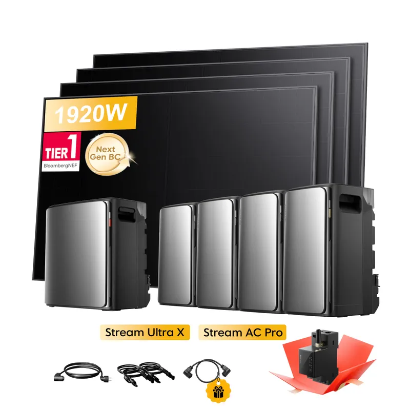 EcoFlow EcoFlow Stream Ultra X, All-in-One Speicher für Balkonkraftwerke, mit 4 x 480Wp Sunpro BC Bifazial Full Black Solarmodul, by Powerness - Stream Ultra X + 4 x Stream AC Pro | 11520Wh / Gratis Smart Meter / Standardversand – Produktbild 1 von 2