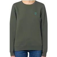 Inaska Inaska Damen vegan Sweatshirt Eco Statement Khaki Türkis – Produktbild 1 von 1