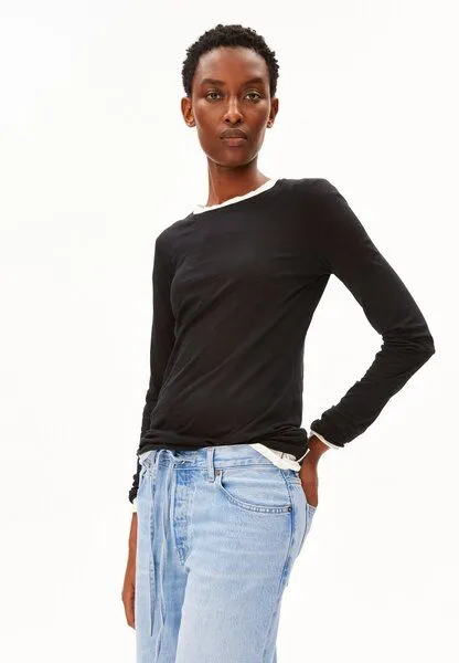 ARMEDANGELS ARMEDANGELS EINIAARA SOFT Damen Longsleeve aus Bio-Baumwolle, Black, – Produktbild 1 von 4