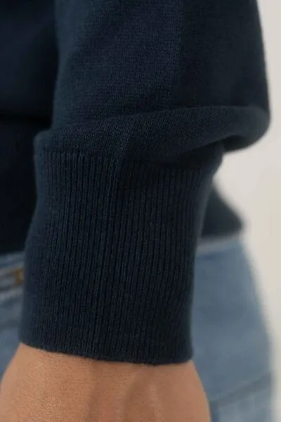 Kultgut Kultgut Fühl dich wohl- Weicher Strickpullover aus reiner Biobaumwolle, Dunkelblau, – Produktbild 4 von 4