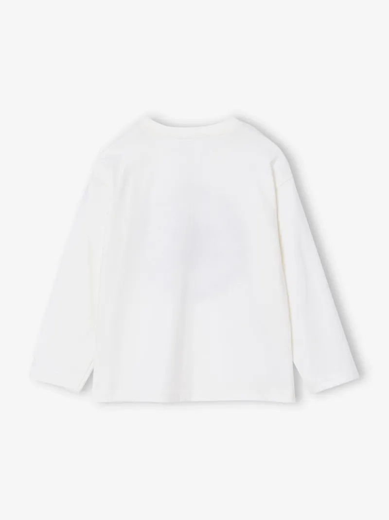 Vertbaudet Jungen Shirt mit Flockprint, Wollweiß, – Produktbild 3 von 4