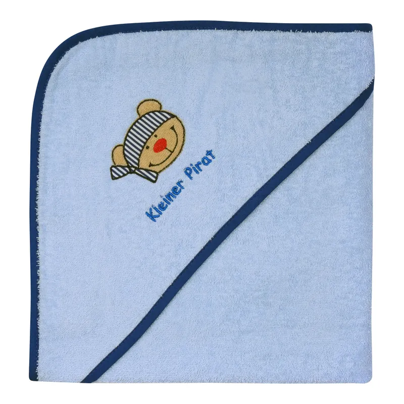Wörner Wörner Kapuzen-Badetuch 100x100 cm mit Motiv hellblau, Hellblau, – Produktbild 1 von 1