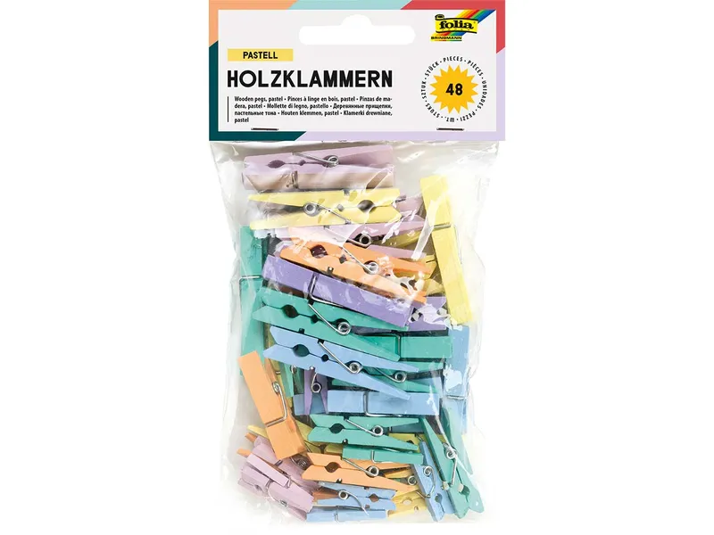 folia folia Holzklammern "Pastell" in 3 Größen sortiert – Produktbild 1 von 2
