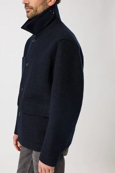 LangerChen LangerChen Field Jacket aus Techno Felt, Navy (blau), – Produktbild 4 von 4