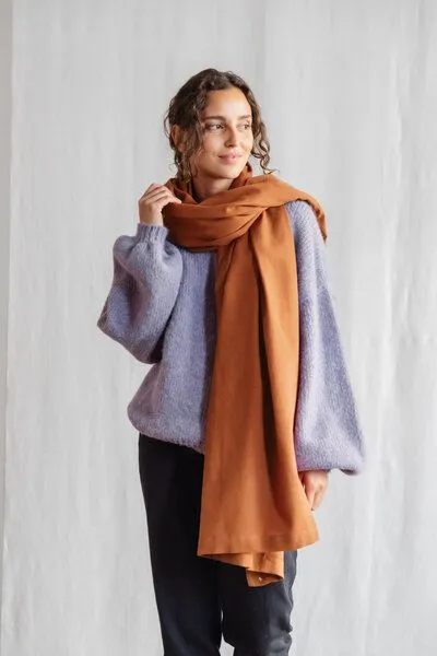 Jyoti - Fair Works Jyoti - Fair Works Baumwoll Schal Sanavi, Haselnuss, – Produktbild 2 von 2