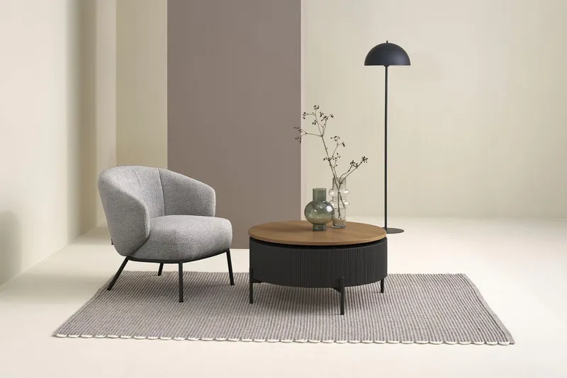 SCHÖNER WOHNEN-Kollektion Couchtisch HEROY (1-St), 80 cm, Tischplatte drehbar mit Stauraum, Braun, – Produktbild 2 von 8