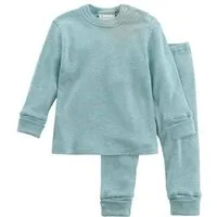 hessnatur hessnatur Pyjama aus Bio-Baumwolle mit Merinowolle und Seide, Mint, – Produktbild 1 von 1