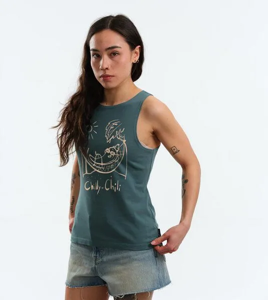 Gary Mash GARY MASH Tanktop Grace Chilly Chili in der Hängematte aus Biobaumwolle, Blaugrün (grün), – Produktbild 2 von 4