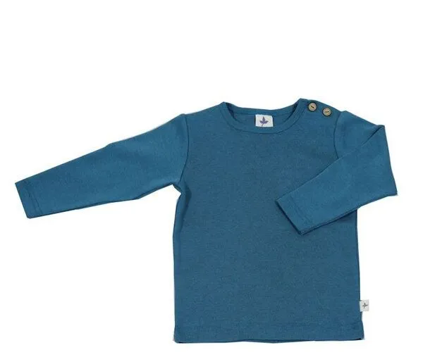 Leela Cotton Leela Cotton Langarmshirt, Donaublau, – Produktbild 3 von 4
