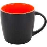 Keramiktasse "ENNIA" mattschwarz/orange – Produktbild 1 von 1