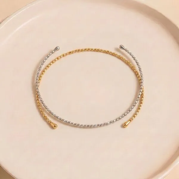 ELEKTROPULLI ELEKTROPULLI DOTS Armreif, 2 mm schmal, verstellbar, Gold, – Produktbild 2 von 3