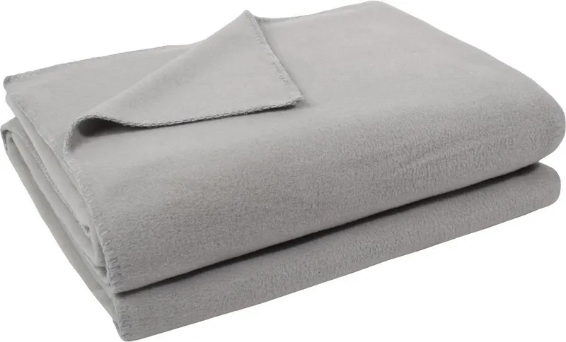 Wohndecke Soft-Fleece, PREMIUM, Made in Italy, ZOEPPRITZ1828, unverwechselbarem Cashmere Handfeel, made in Italy, PREMIUM, Grau, – Produktbild 1 von 1