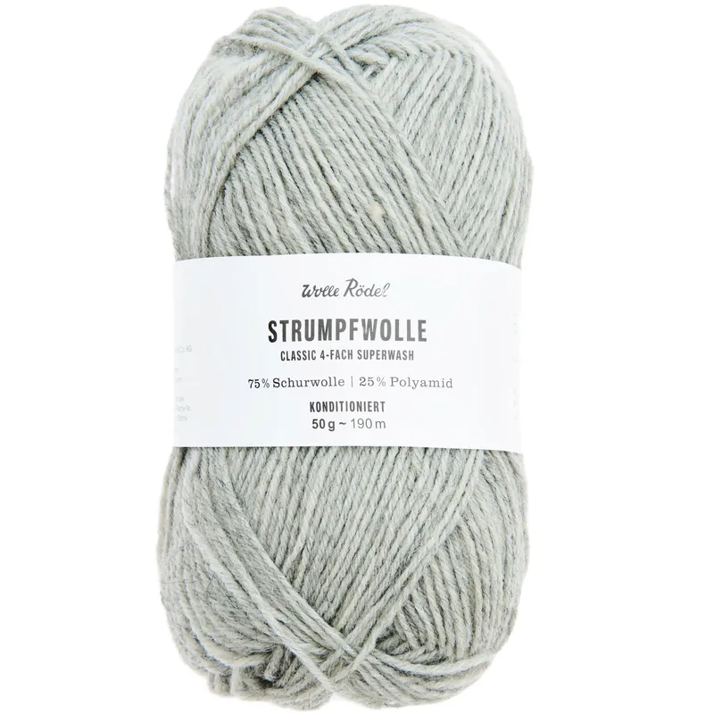Wolle Rödel Wolle Rödel Strumpfwolle Classic 4fädig Hellgrau, Hellgrau, – Produktbild 1 von 1