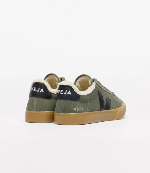 Veja Veja Damen-Sneaker Campo Winter Suede Mud Black Natural – Produktbild 3 von 4