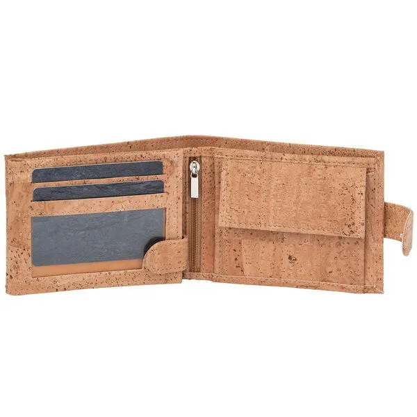 Simaru Simaru Kork Portemonnaie Herren Querformat, 10 Karten + Sichtfenster, Beige, – Produktbild 2 von 3