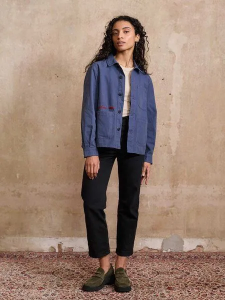 Yahmo Yahmo Otti Bestickte Workwear Jacke, Blau, – Produktbild 4 von 4