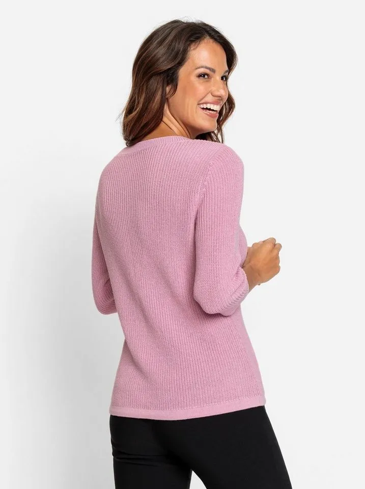 Witt Witt Strickpullover Pullover 3/4-Arm Ripp, Rosa, – Produktbild 2 von 4