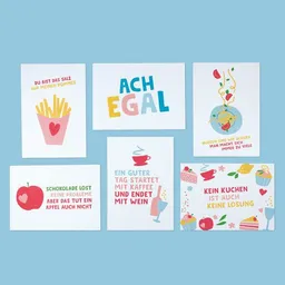 Bow & Hummingbird Bow & Hummingbird 6er Set Postkarten mit Spruch aus Recyclingpapier – Produktbild 1 von 1