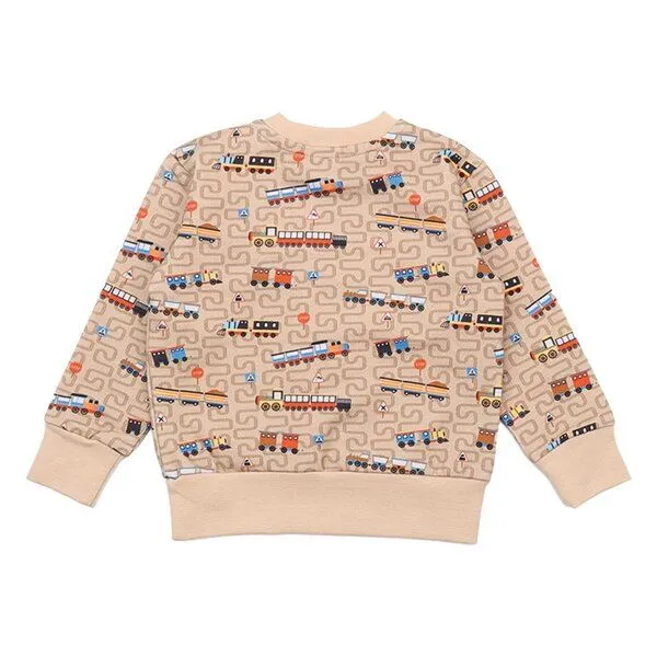 Walkiddy Kinder-Sweatshirt Tiny Trains von Walkiddy, Braun, – Produktbild 2 von 3