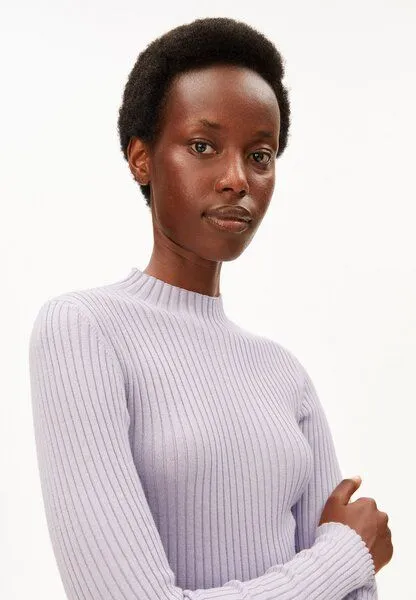 ARMEDANGELS ARMEDANGELS ALAANIA Damen Pullover Slim Fit aus Bio-Baumwolle, Moonlit lilac, – Produktbild 3 von 4