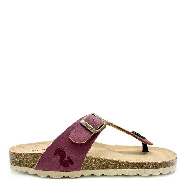 thies Vegane thies ® Eco Bio Thong Sandale aus rec. PET mit Kork-Tieffussbett, Plum, – Produktbild 1 von 4