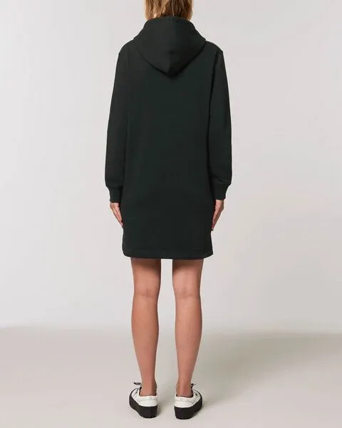 Human Family Human Family Langärmeliges Bio Damen Sweatshirt-Kleid mit Kapuze "Select - HF", Schwarz, – Produktbild 2 von 4
