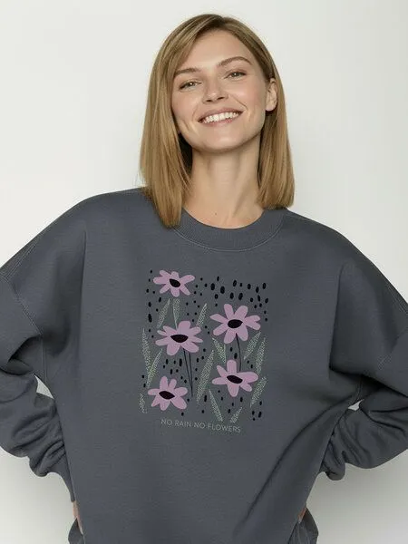GreenBomb GreenBomb No Rain Core - Sweatshirt aus Bio-Baumwolle, Grau (gravel), – Produktbild 3 von 5