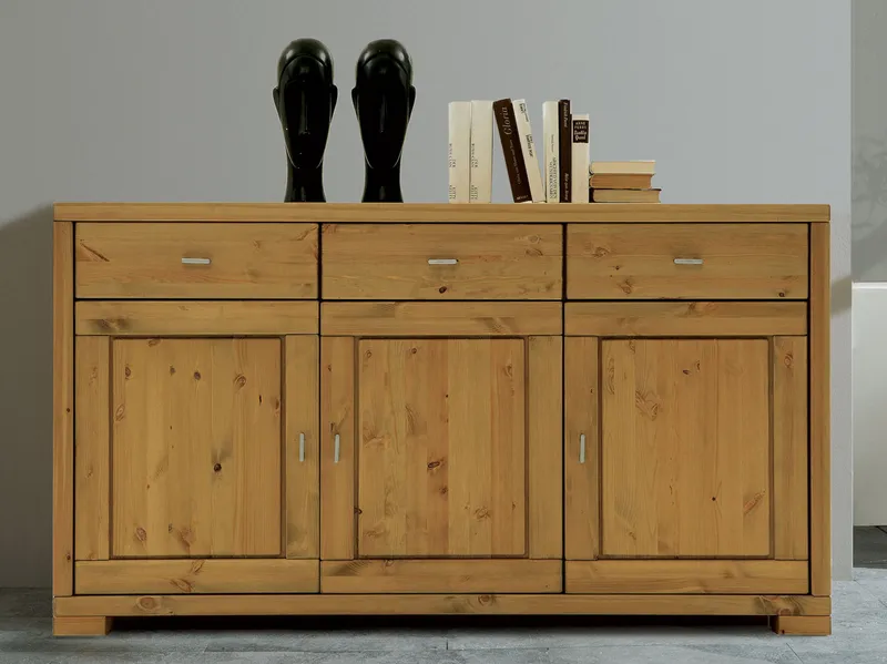 allnatura Sideboard Mascella Kiefer, weiß-lasiert, Naturholz, – Produktbild 2 von 2