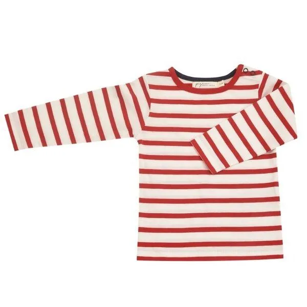 Pigeon by Organics for Kids Pigeon by Organics for Kids Kinder-Langarmshirt "Longsleeve Breton stripe", White/red (weiss/rot), – Produktbild 1 von 1