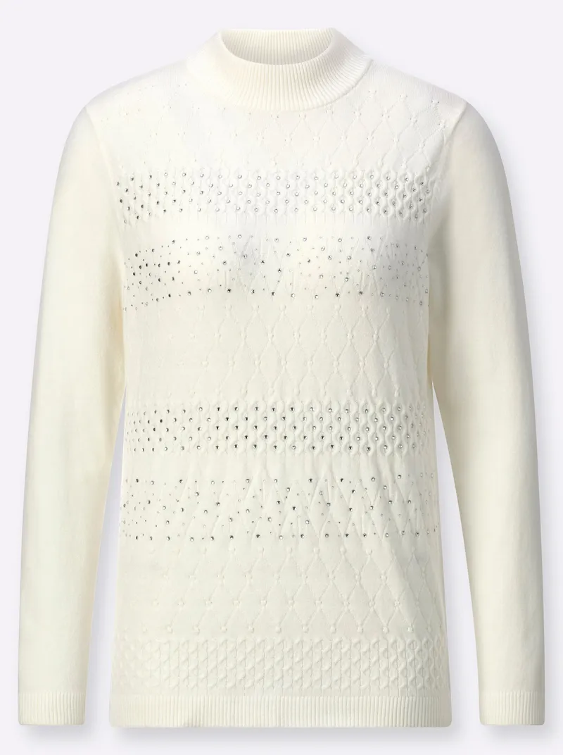 Witt Stehkragenpullover ecru, Ecru, – Produktbild 1 von 2
