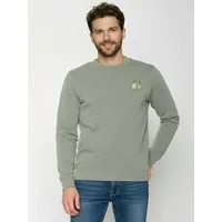 GreenBomb GREENBOMB Wild Pines Wild - Gemütliches Sweatshirt aus Bio-Baumwolle / hochwertiger Print / GOTS / Fair & Vegan, Grau (moos mint), – Produktbild 1 von 1