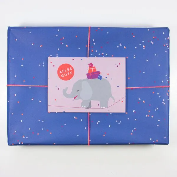 Bow & Hummingbird Bow & Hummingbird Postkarte Alles Gute (Elefant) – Produktbild 3 von 4