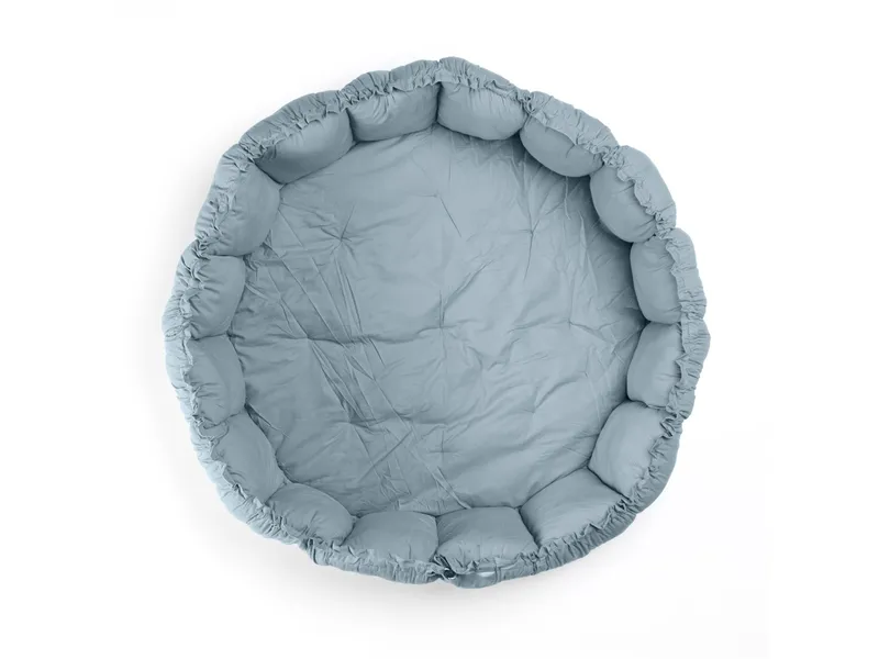 play&go play&go 3-in-1 Krabbeldecke, Nestchen, Aufbewahrung Bio-Baumwolle Durchmesser ca. 130 cm, Blau, – Produktbild 2 von 2