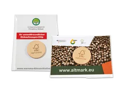 Ökobeutel für Einkaufswagenchip inkl. 4-farbig bedrucktem Einleger – Produktbild 1 von 1
