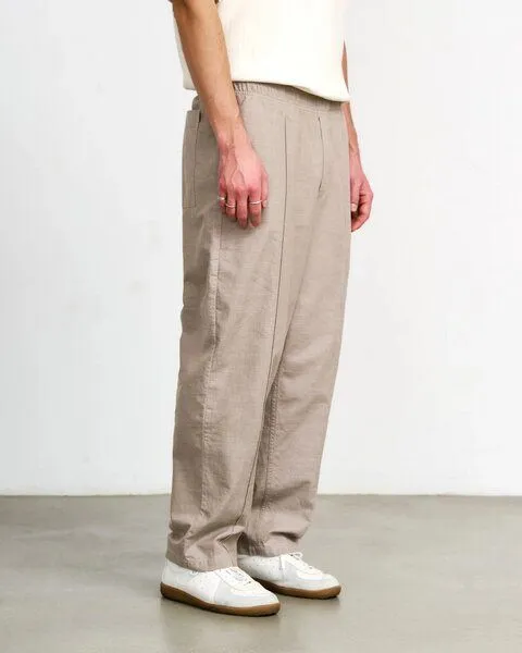 Rotholz Rotholz - Hose Pleated Wide Organic Cotton, Natur (grey brown), – Produktbild 1 von 4