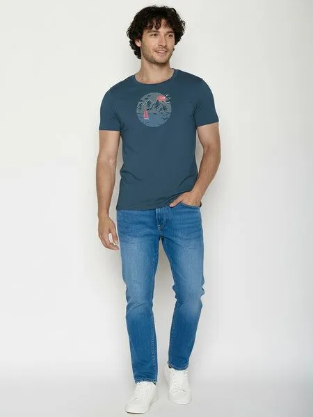GreenBomb GREENBOMB Sail Circle Guide - Sportliches T-Shirt aus Bio-Baumwolle / hochwertiger Print / GOTS / Fair & Vegan, Blau (blue pine), – Produktbild 3 von 4
