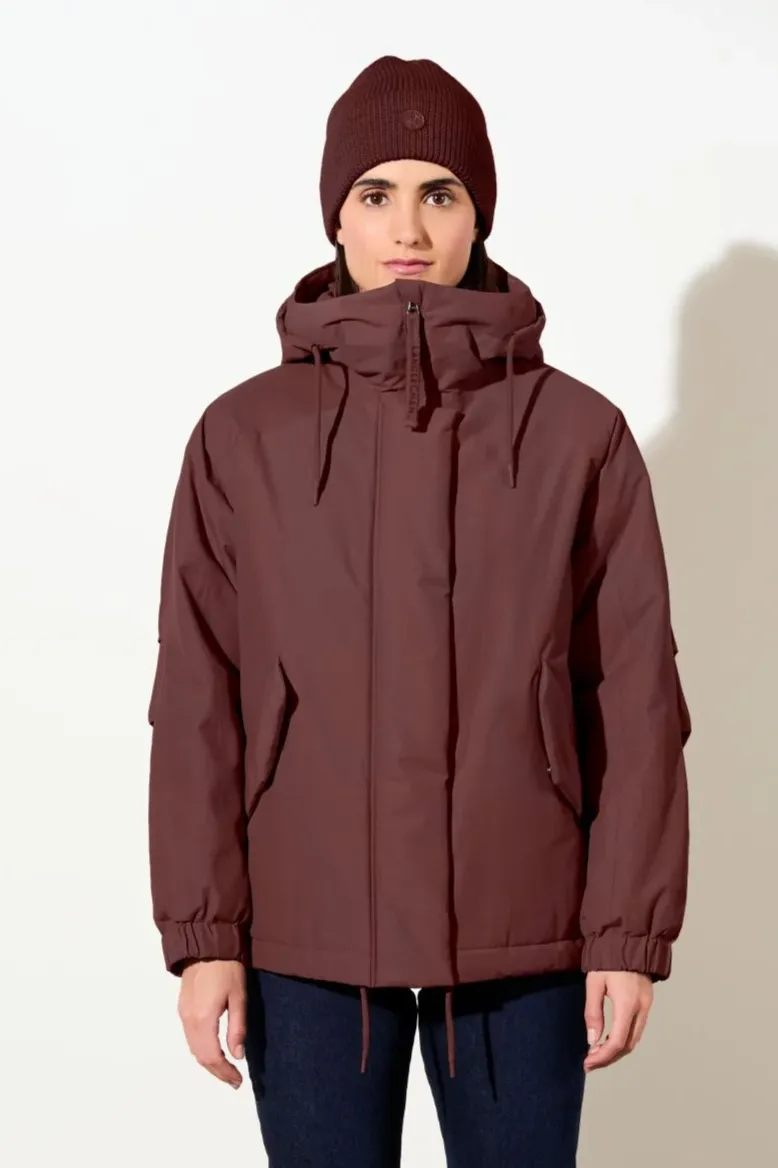 LangerChen LangerChen Damen vegan Parka Padded Short Burgundy, Rot, – Produktbild 2 von 2