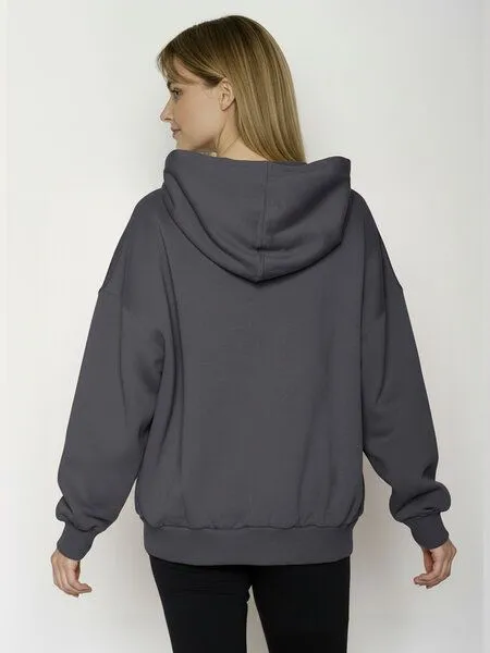 GreenBomb GREENBOMB Bike Freehand Mello - Lässiger Hoodie aus Bio-Baumwolle / hochwertiger Print / GOTS / Fair & Vegan, Grau (gravel), – Produktbild 4 von 4