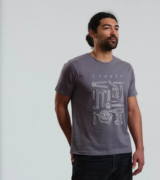 Gary Mash GARY MASH Shirt Create groß aus Biobaumwolle, Grau, – Produktbild 2 von 4