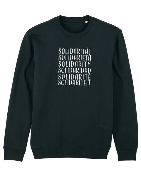 Human Family Human Family Bio Unisex Rundhals-Sweatshirt - "Switch - Solidarity", Schwarz, – Produktbild 1 von 3