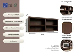 OTTO home Wandregal Soeren, aus massiver Kiefer, 4 offene Fächer, FSC®-zertifiziert – Produktbild 1 von 1