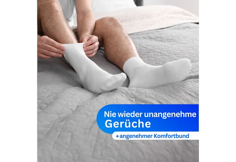 MEDOLY Basicsocken Bambussocken gegen Schweißfüße, ohne Bund, mit 72% Viskose (6 Paar) aus Bambus-Zellstoff, ohne störende Naht, Grau, – Produktbild 3 von 5