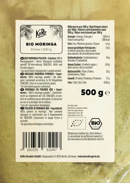 KoRo Bio Moringa Pulver 500 g – Produktbild 1 von 1