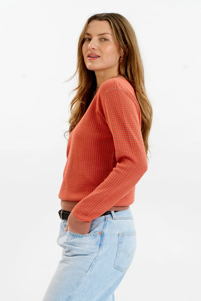 KOMODO KOMODO Damen vegan Pullover Hana Kaffee Rot, Braun, – Produktbild 1 von 2