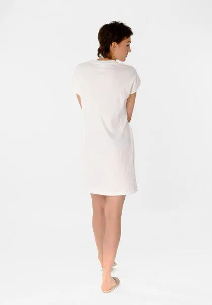 THOKKTHOKK ThokkThokk TT76 Boxy Shirt Dress STRUCTURED (GOTS), Off white (weiß), – Produktbild 4 von 8
