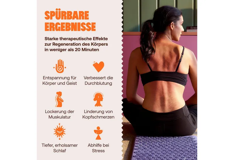 Shakti Mat Akupressurmatte Super Intense Akupressurmatte - Faire Produktion, Bio-Baumwolle (Mit Matte), Ethische Handarbeit, GOTS-zertifizierte Bio-Baumwolle, Lila, – Produktbild 3 von 5