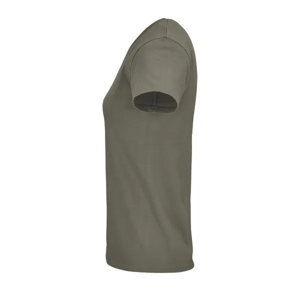 Sol's Sol's Damen T-Shirt Kurzarm Rundhals aus Bio - Baumwolle, Khaki, – Produktbild 4 von 4