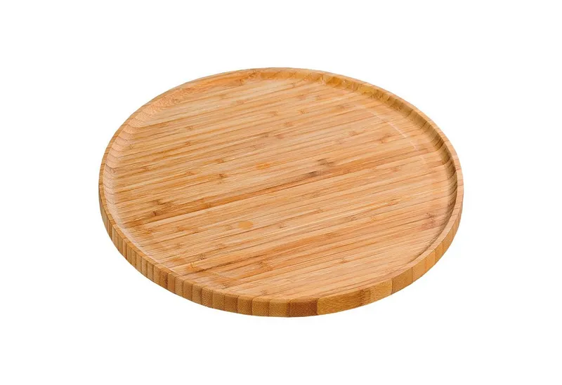 Kesper Kesper Pizzateller 5 Stück Pizzateller - Bambus - Ø 32cm, (5 St), hochgezogener Rand, Beige, – Produktbild 4 von 4