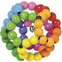 Goki goki Greifling aus Holz mit Glöckchen "Elastik Regenbogenball" Durchmesser 8 cm – Produktbild 1 von 1